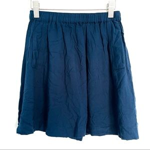 A-Line flared short skirt w/ pockets - Navy blue